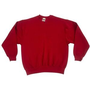 Vtg Fruit of the Loom Heavyweight Maroon L Crewneck Sweatshirt Pullover USA 90s